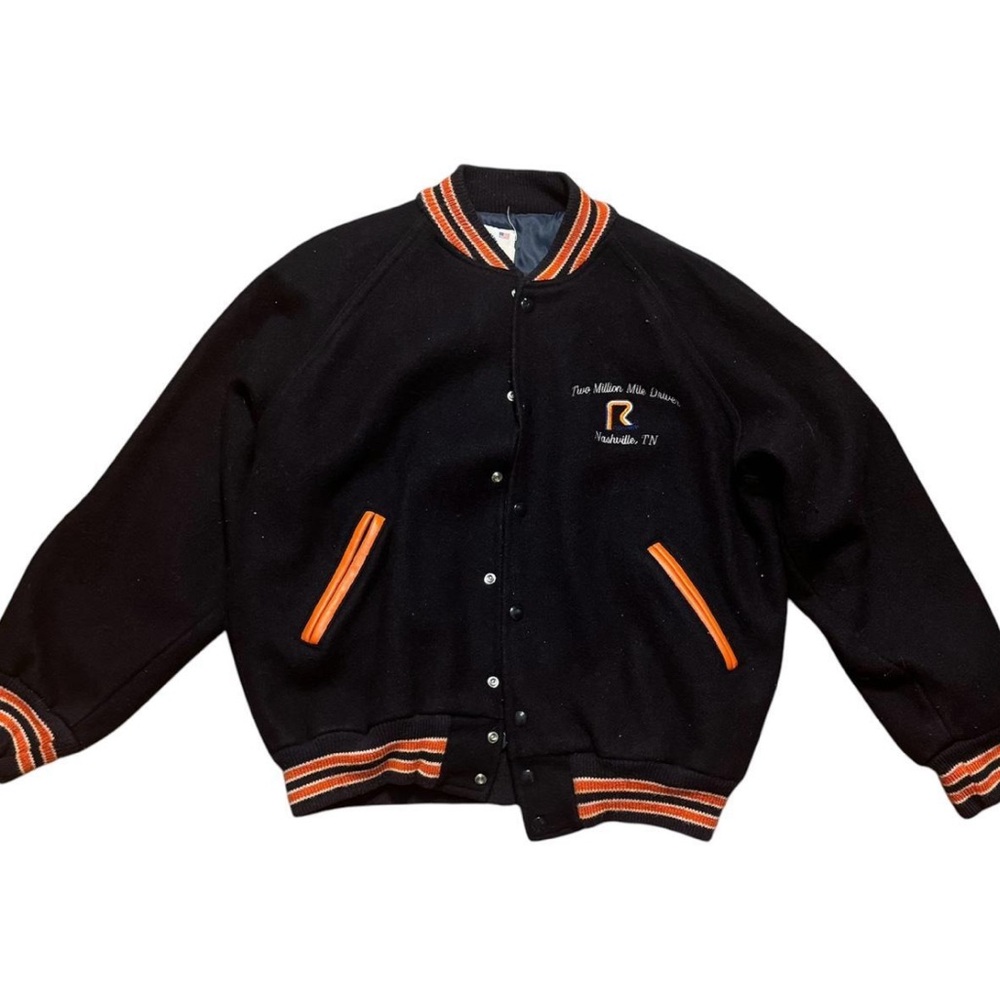 Black and Orange Varsity Jacket